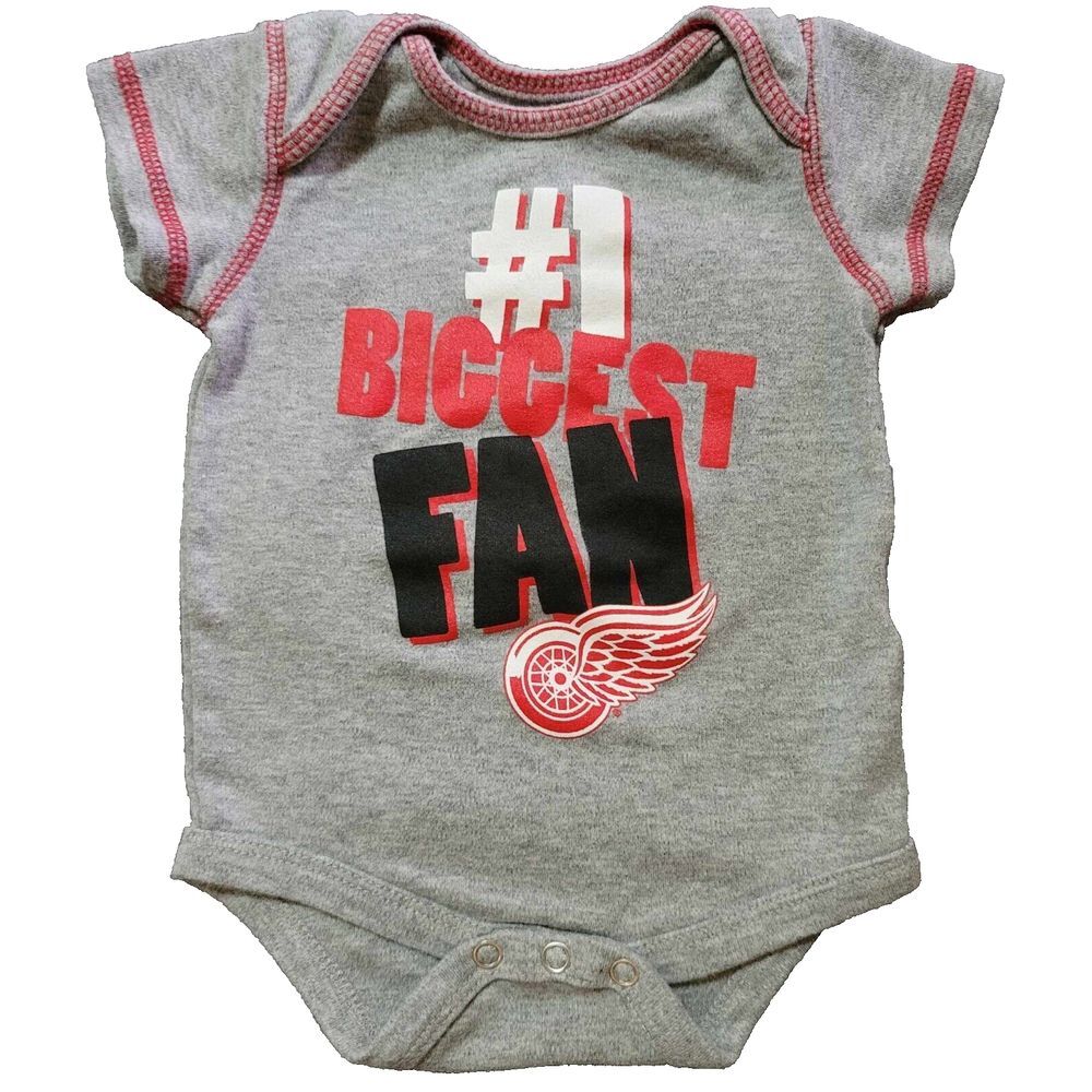 Red Wings 0-3 month Bodysuit NHL Officially‎ Licensed #1 Fan Hockey